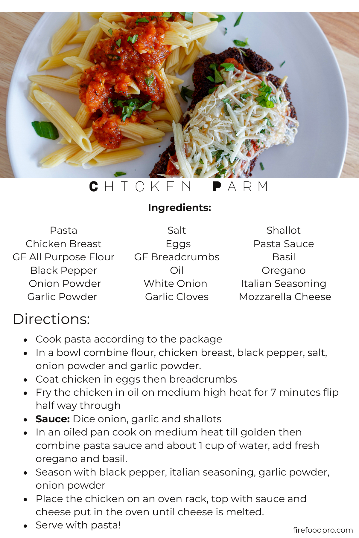 Parom Menu Chicken Parm – Firefoodpro